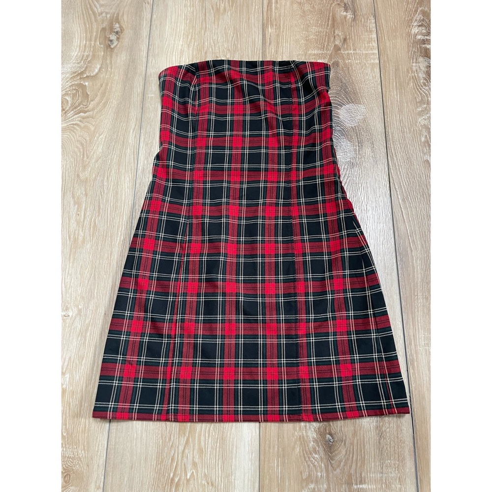 Garage Sierra Frutado Strapless Plaid Dress